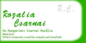 rozalia csarnai business card